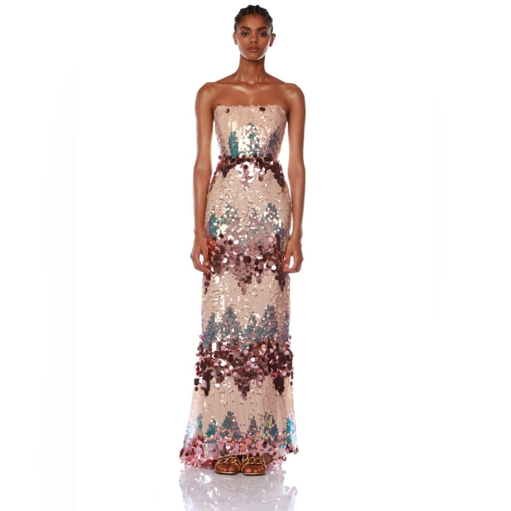 NWOT Bronx and Banco Farah Strapless Blush Gown Prom - Picture 3 of 14